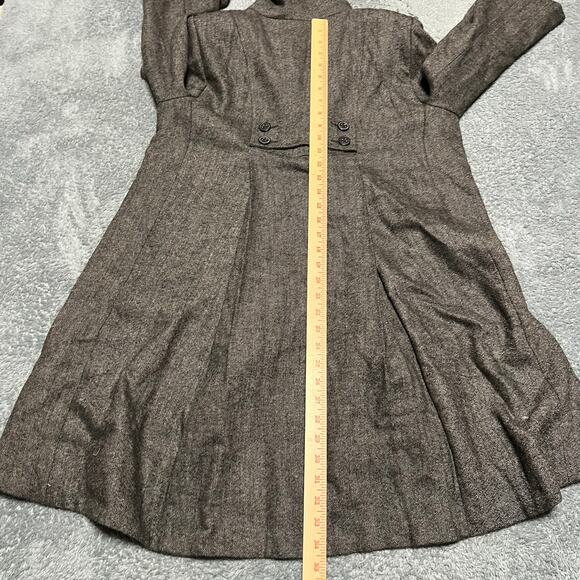 CAbi Shakespeare Jacket Womens 8 #169 Brown Tweed Coat Wool Blend - Picture 4 of 7